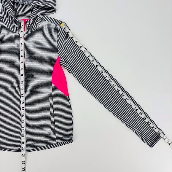 90 Degree by Reflex Grey & White Striped Girls' Hoodie with Pink Accents, 10 - Picture 11 of 13
